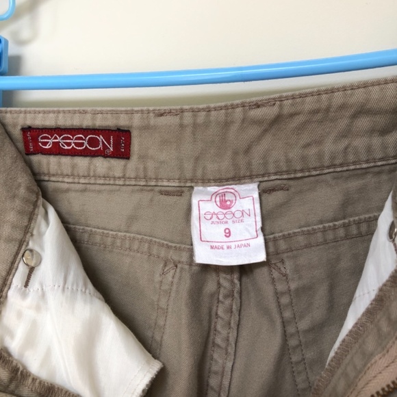 Vintage 1980's ~ Sasson ~ High Waist Straight Leg Tan Khaki Jeans ~ Size 9 - Picture 6 of 7